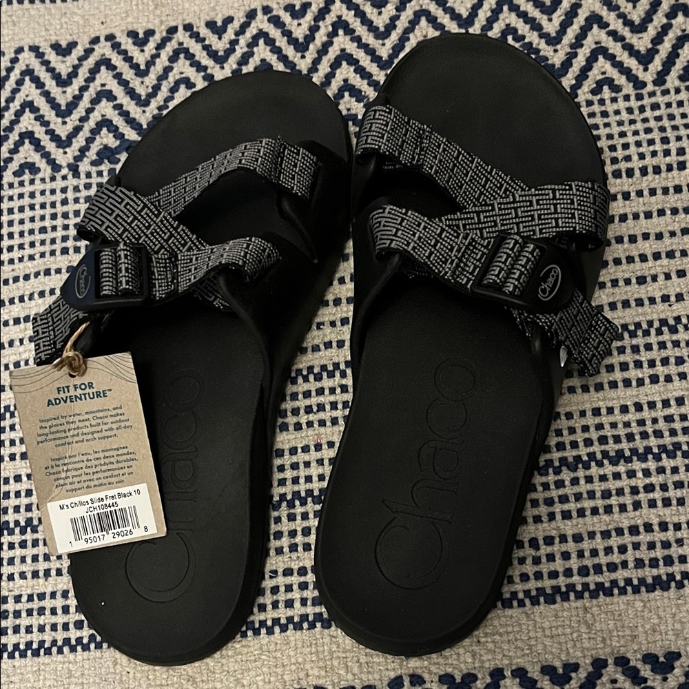 Chaco Black Sandals with Patterned Straps